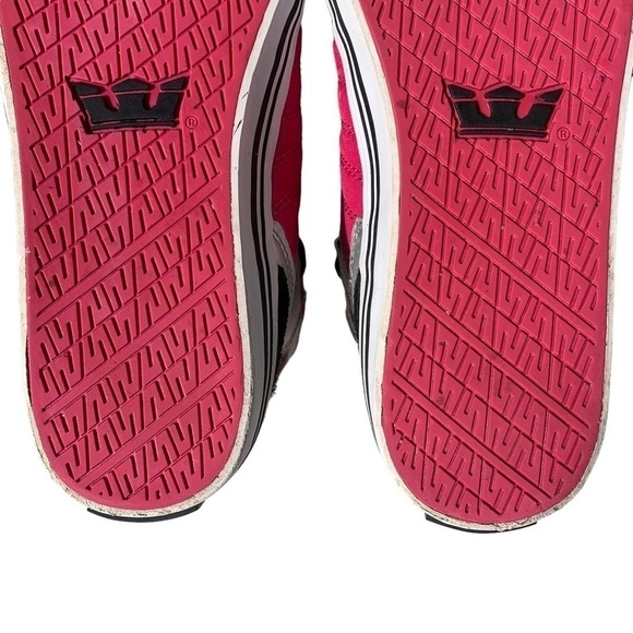 Supra Muska 001 High Top Skater Shoe Sneaker Leather Suede Pink Silver Black 9 - Picture 9 of 15